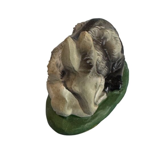 Midcentury Handmade Paper Mache Donkey Figurine Gray Green 4.5 Inch Japan - Picture 3 of 6